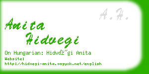 anita hidvegi business card